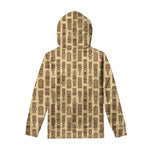 Wooden Tiki Pattern Print Pullover Hoodie
