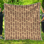 Wooden Tiki Pattern Print Quilt