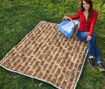 Wooden Tiki Pattern Print Quilt
