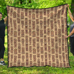 Wooden Tiki Pattern Print Quilt