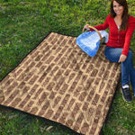 Wooden Tiki Pattern Print Quilt