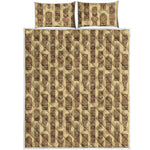Wooden Tiki Pattern Print Quilt Bed Set