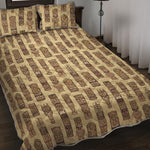 Wooden Tiki Pattern Print Quilt Bed Set