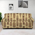 Wooden Tiki Pattern Print Sofa Cover