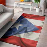 Wrinkled Puerto Rican Flag Print Area Rug