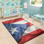 Wrinkled Puerto Rican Flag Print Area Rug