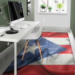 Wrinkled Puerto Rican Flag Print Area Rug