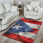 Wrinkled Puerto Rican Flag Print Area Rug