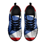 Wrinkled Puerto Rican Flag Print Black Sneakers