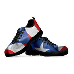 Wrinkled Puerto Rican Flag Print Black Sneakers