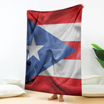 Wrinkled Puerto Rican Flag Print Blanket