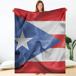 Wrinkled Puerto Rican Flag Print Blanket
