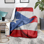 Wrinkled Puerto Rican Flag Print Blanket