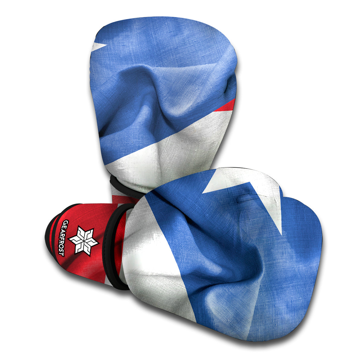 Wrinkled Puerto Rican Flag Print Boxing Gloves
