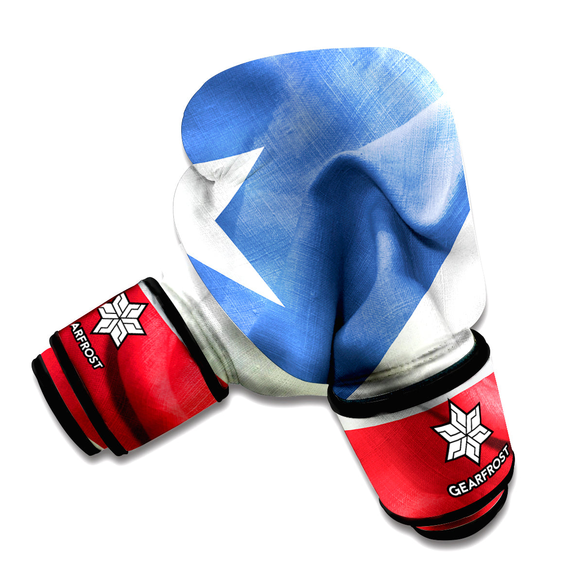 Wrinkled Puerto Rican Flag Print Boxing Gloves