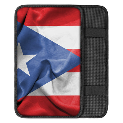 Wrinkled Puerto Rican Flag Print Car Center Console Cover