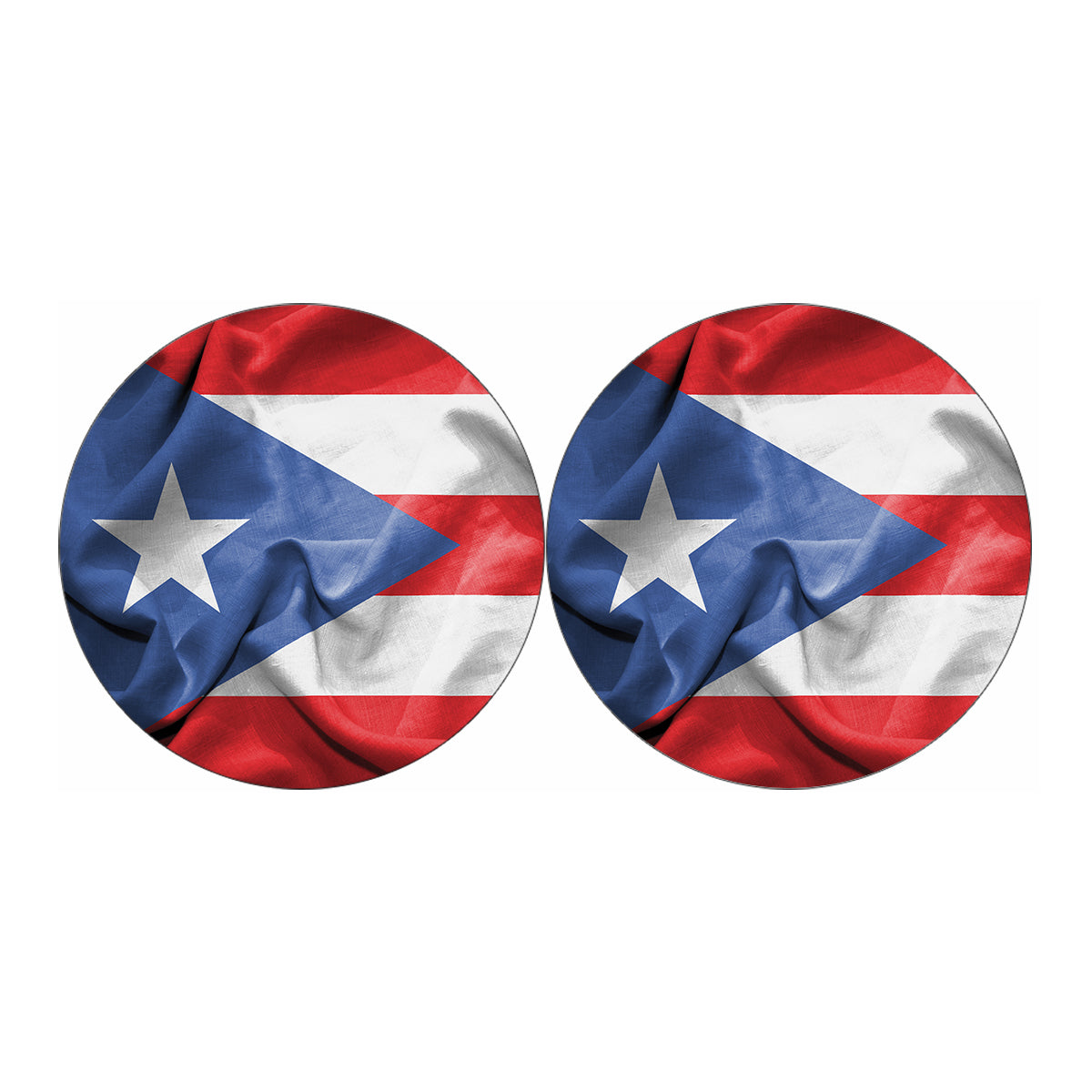 Wrinkled Puerto Rican Flag Print Car Coasters