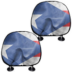 Wrinkled Puerto Rican Flag Print Car Headrest Covers