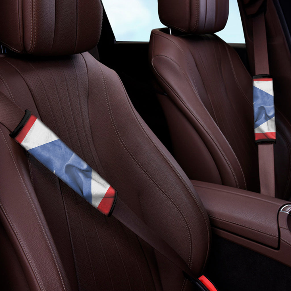 Wrinkled Puerto Rican Flag Print Car Seat Belt Covers