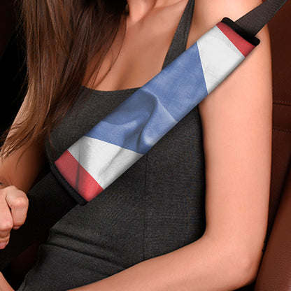Wrinkled Puerto Rican Flag Print Car Seat Belt Covers