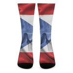 Wrinkled Puerto Rican Flag Print Crew Socks