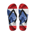 Wrinkled Puerto Rican Flag Print Flip Flops