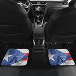Wrinkled Puerto Rican Flag Print Front and Back Car Floor Mats
