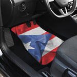 Wrinkled Puerto Rican Flag Print Front and Back Car Floor Mats