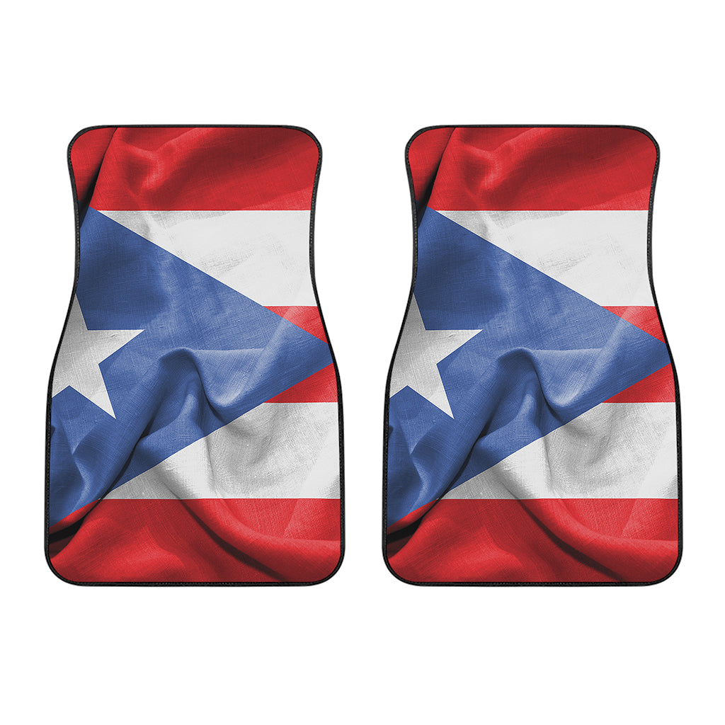 Wrinkled Puerto Rican Flag Print Front Car Floor Mats