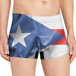 Wrinkled Puerto Rican Flag Print Men's Boxer Briefs