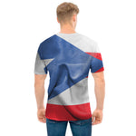Wrinkled Puerto Rican Flag Print Men's T-Shirt