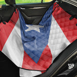 Wrinkled Puerto Rican Flag Print Pet Car Back Seat Cover