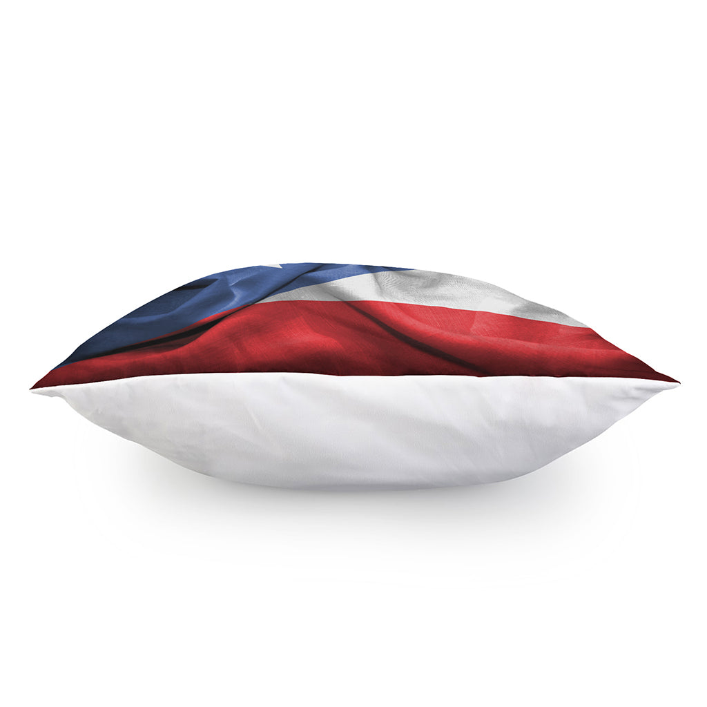 Wrinkled Puerto Rican Flag Print Pillow Cover