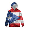 Wrinkled Puerto Rican Flag Print Pullover Hoodie