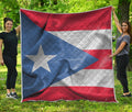 Wrinkled Puerto Rican Flag Print Quilt