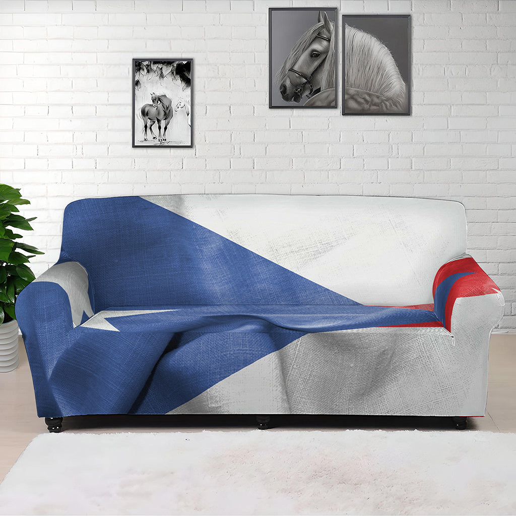 Wrinkled Puerto Rican Flag Print Sofa Cover