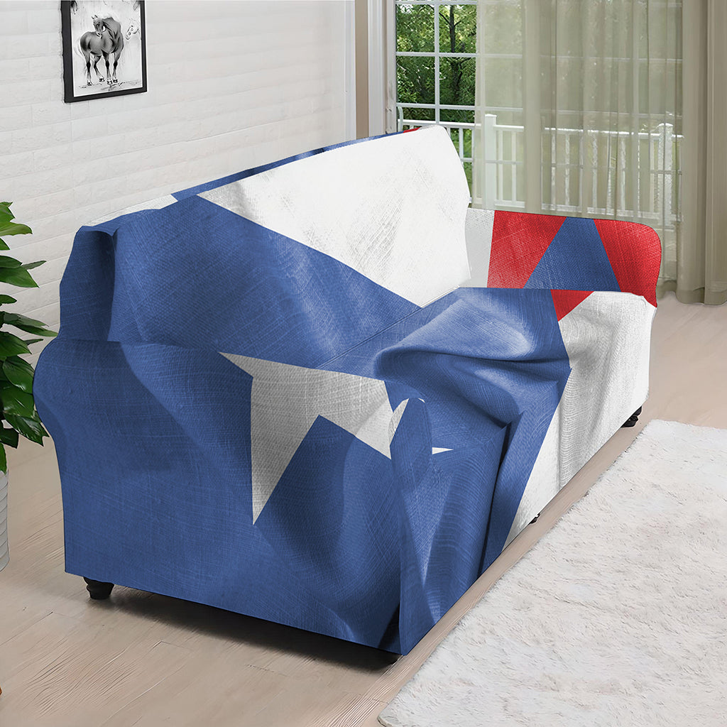Wrinkled Puerto Rican Flag Print Sofa Cover