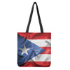 Wrinkled Puerto Rican Flag Print Tote Bag