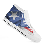 Wrinkled Puerto Rican Flag Print White High Top Shoes