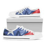 Wrinkled Puerto Rican Flag Print White Low Top Shoes