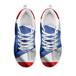Wrinkled Puerto Rican Flag Print White Sneakers