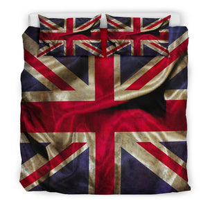 Wrinkled Union Jack British Flag Print Duvet Cover Bedding Set GearFrost