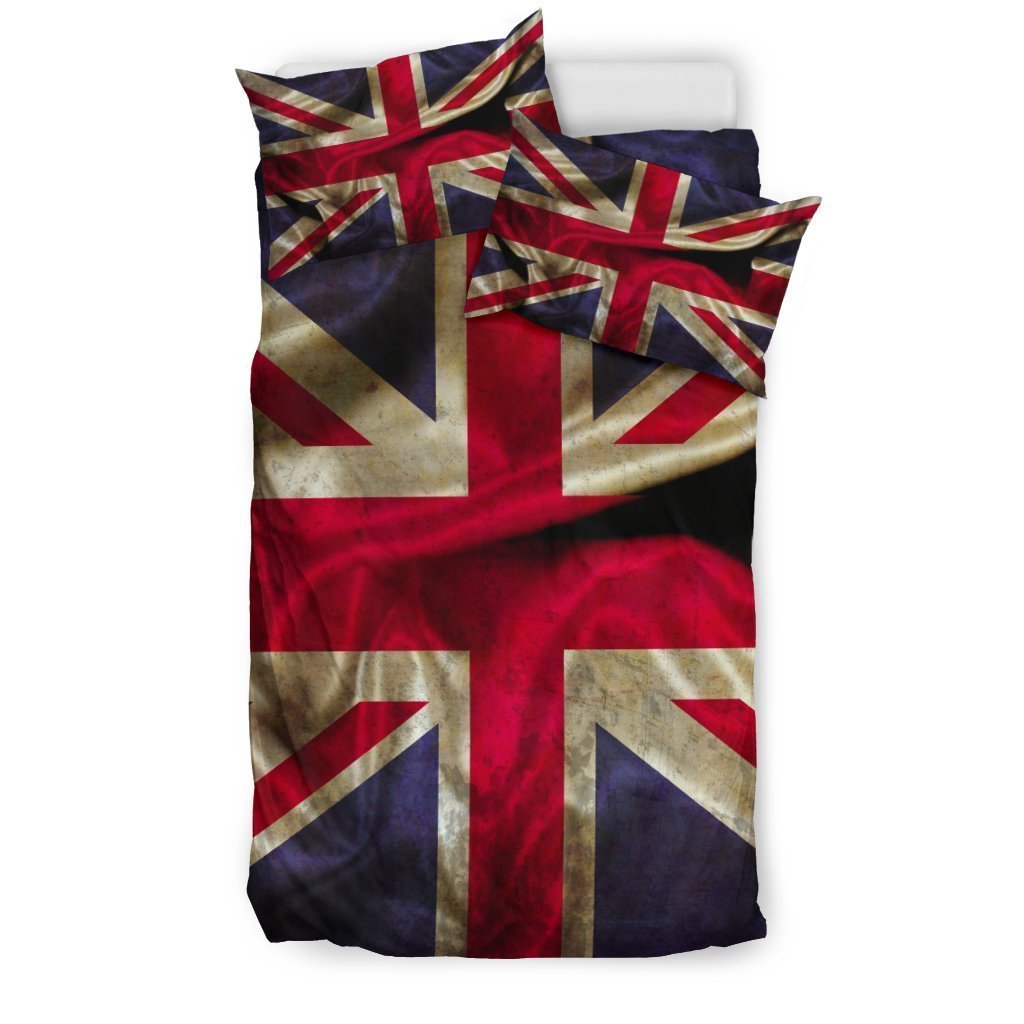 Wrinkled Union Jack British Flag Print Duvet Cover Bedding Set GearFrost