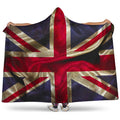 Wrinkled Union Jack British Flag Print Hooded Blanket