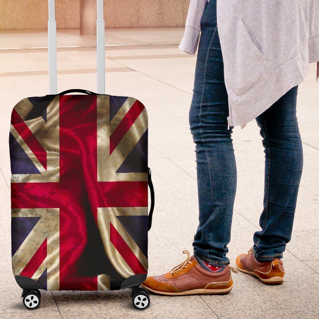 Wrinkled Union Jack British Flag Print Luggage Cover GearFrost