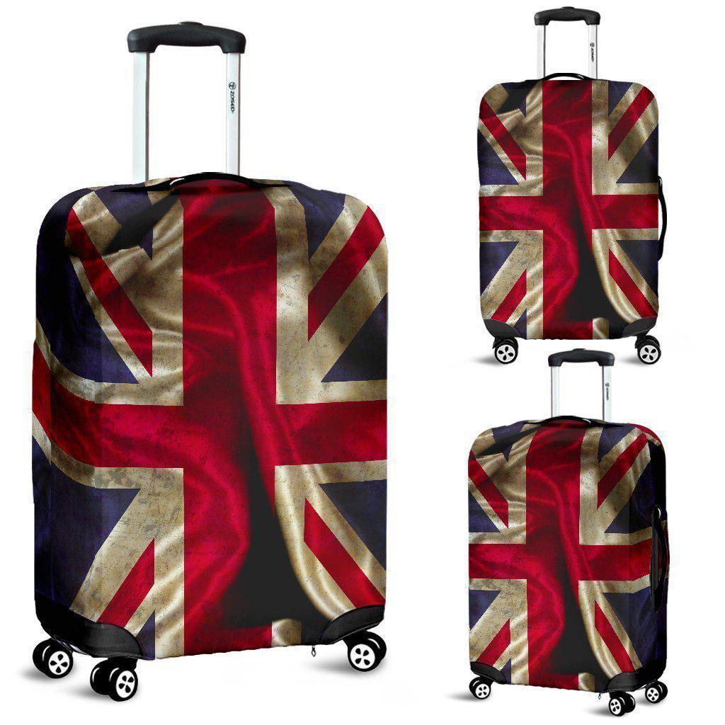 Wrinkled Union Jack British Flag Print Luggage Cover GearFrost