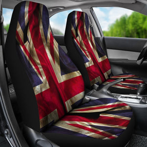 Wrinkled Union Jack British Flag Print Universal Fit Car Seat Covers GearFrost