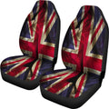 Wrinkled Union Jack British Flag Print Universal Fit Car Seat Covers