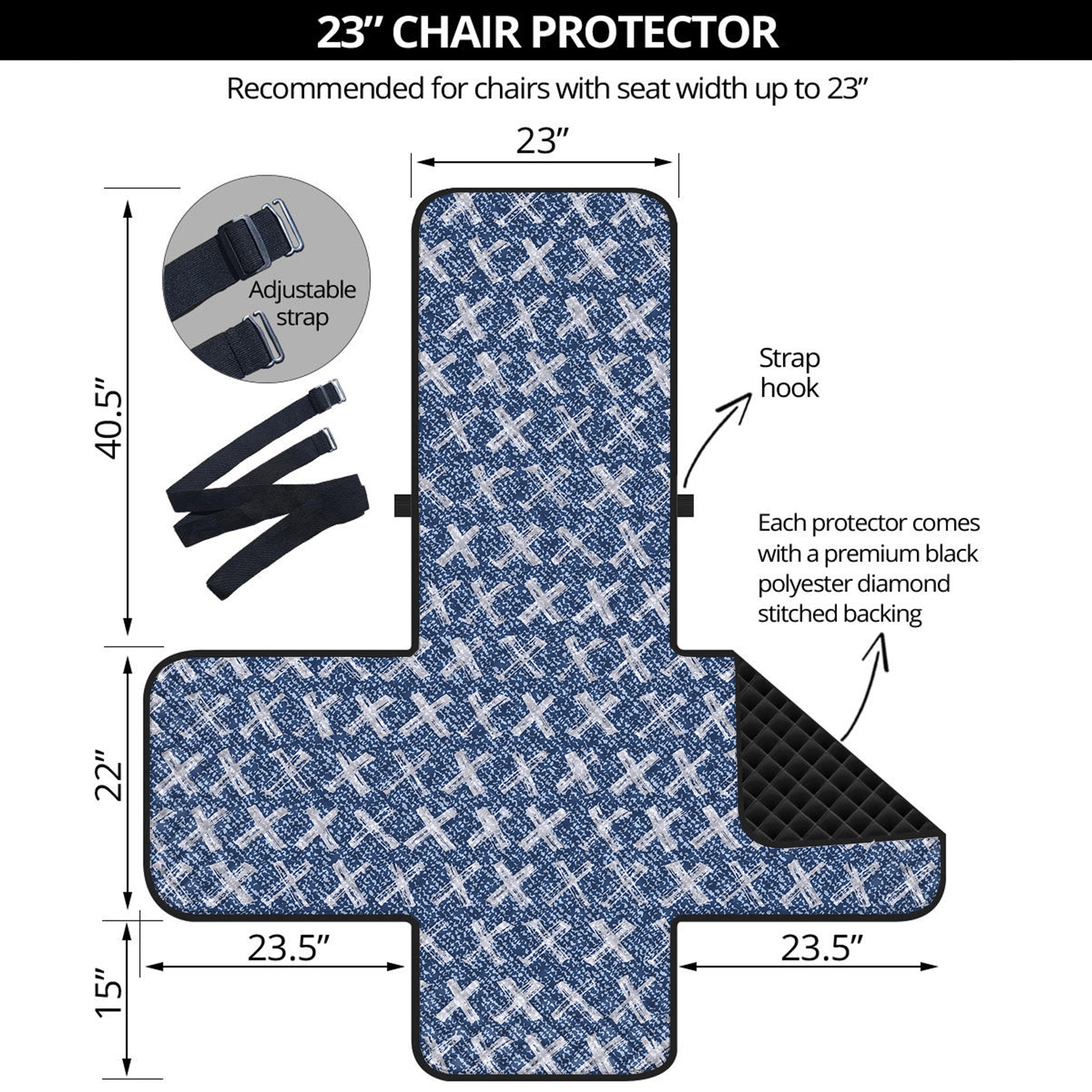 X Cross Denim Jeans Pattern Print Armchair Protector