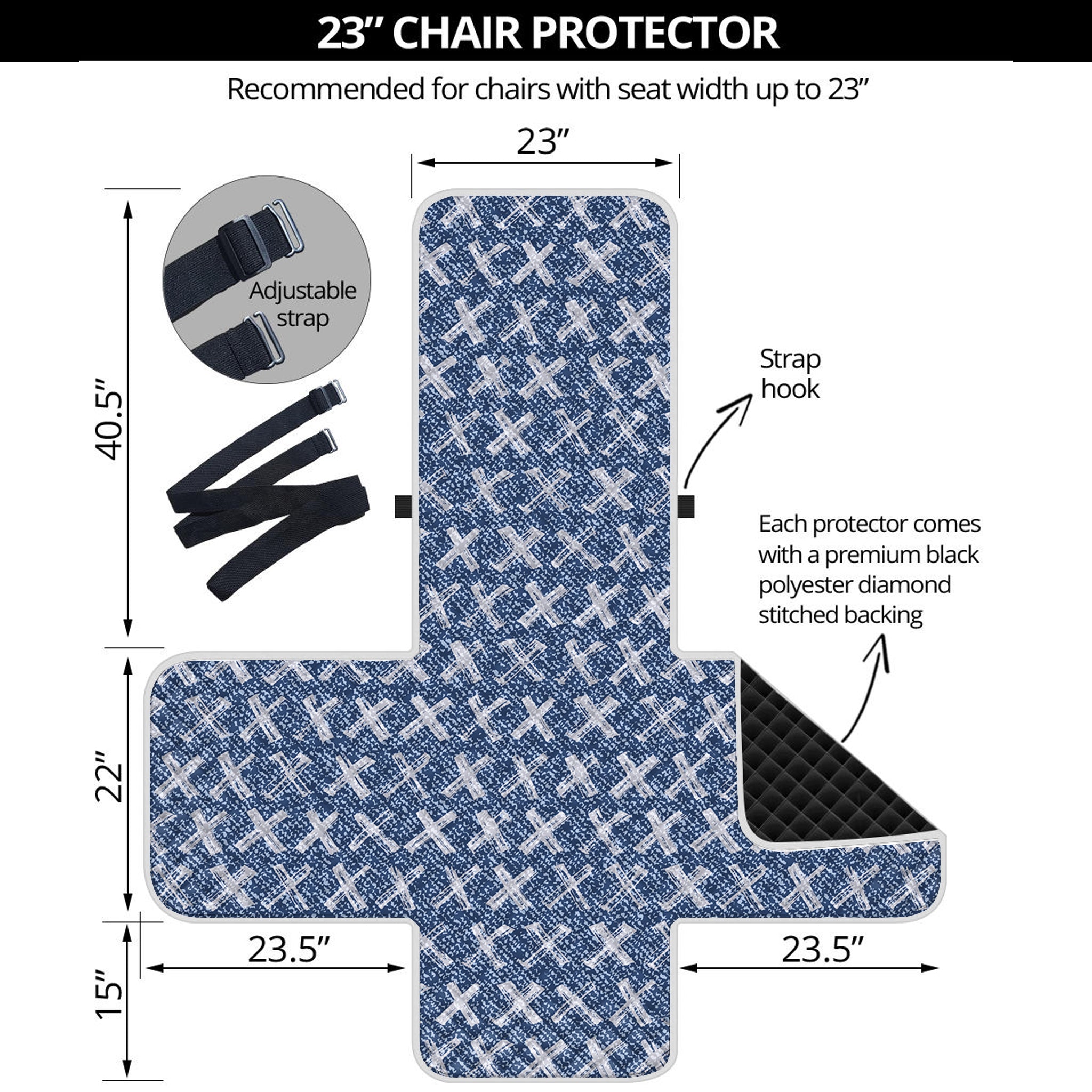 X Cross Denim Jeans Pattern Print Armchair Protector